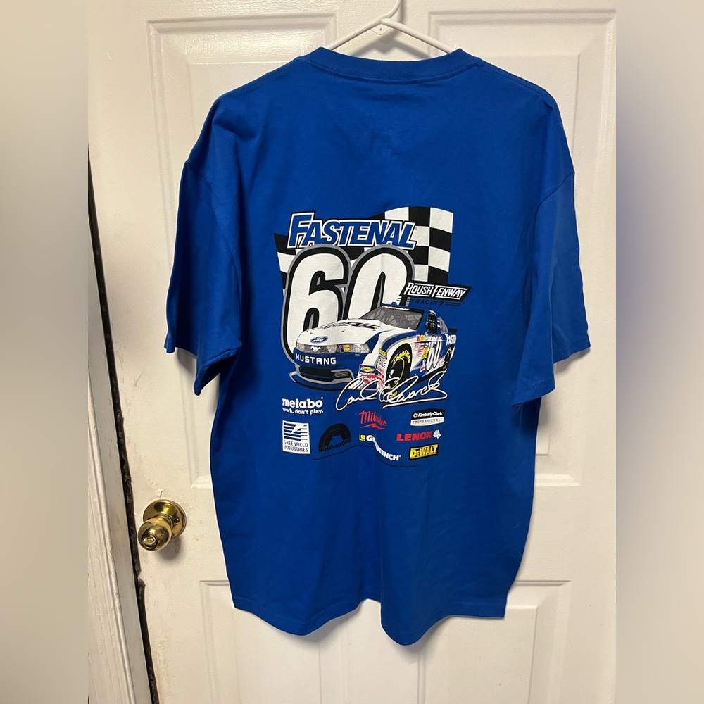 Fruit of the Loom Fastenal Roush Fenway racing Blue T-Shirt XL NWOT